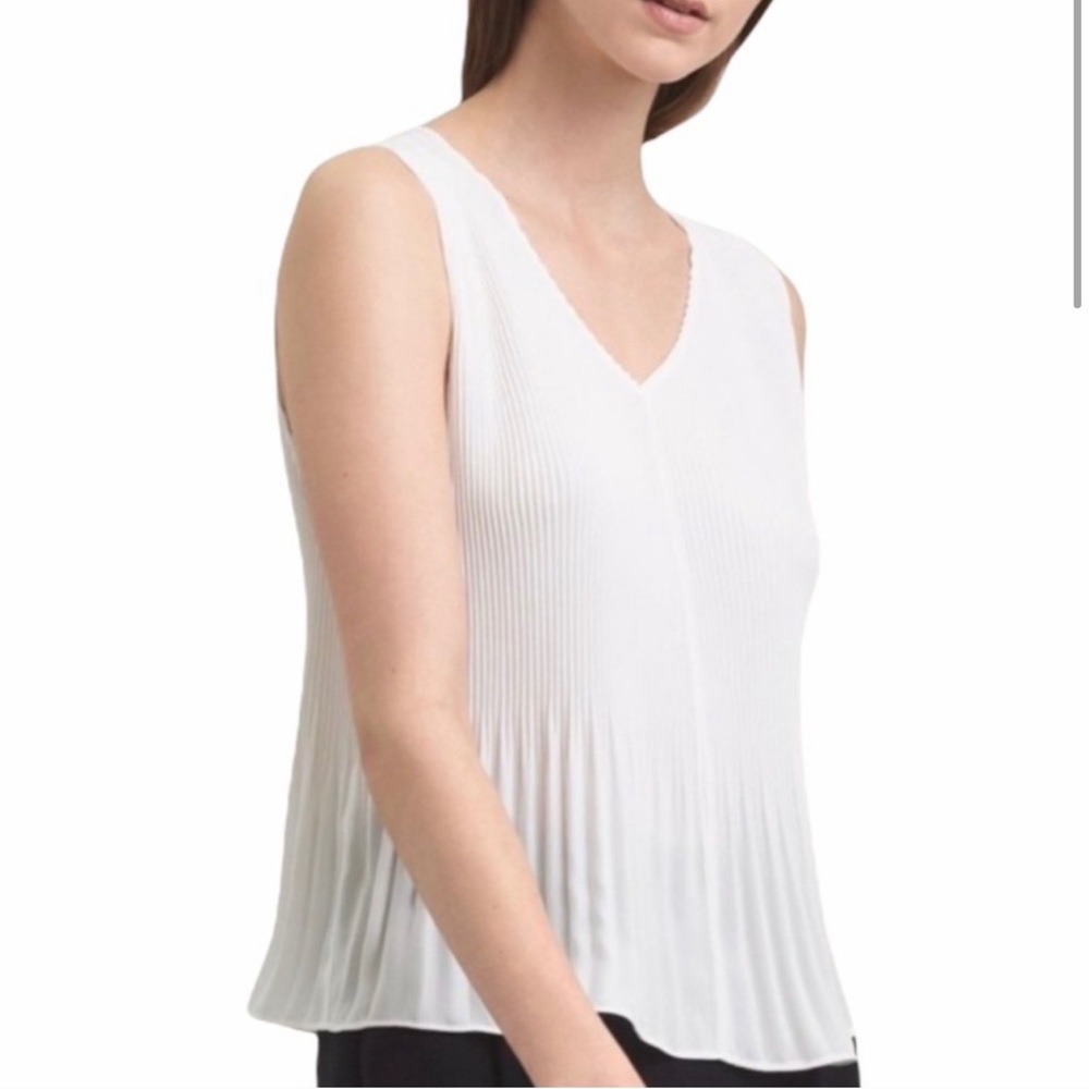 Wilfred shite pleated tank